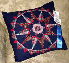 First Place patchwork pillow, sewn by Beth Formica - 'Brilliant Cut' block design by Candy Goff