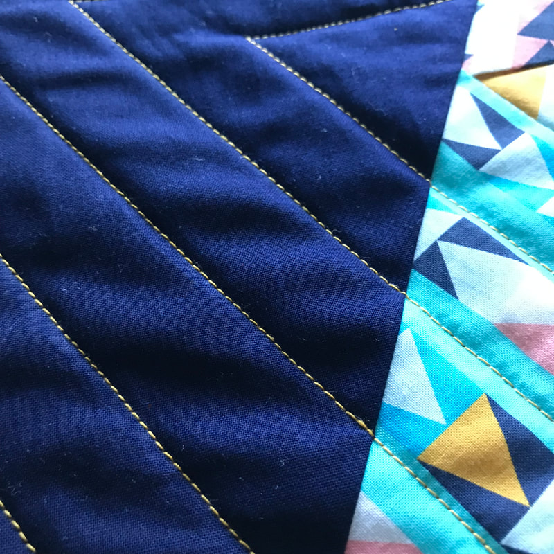 Gold quilting on Midnight fabric